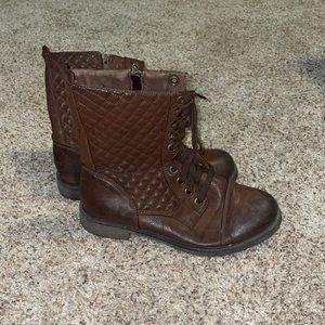 Leather combat boots